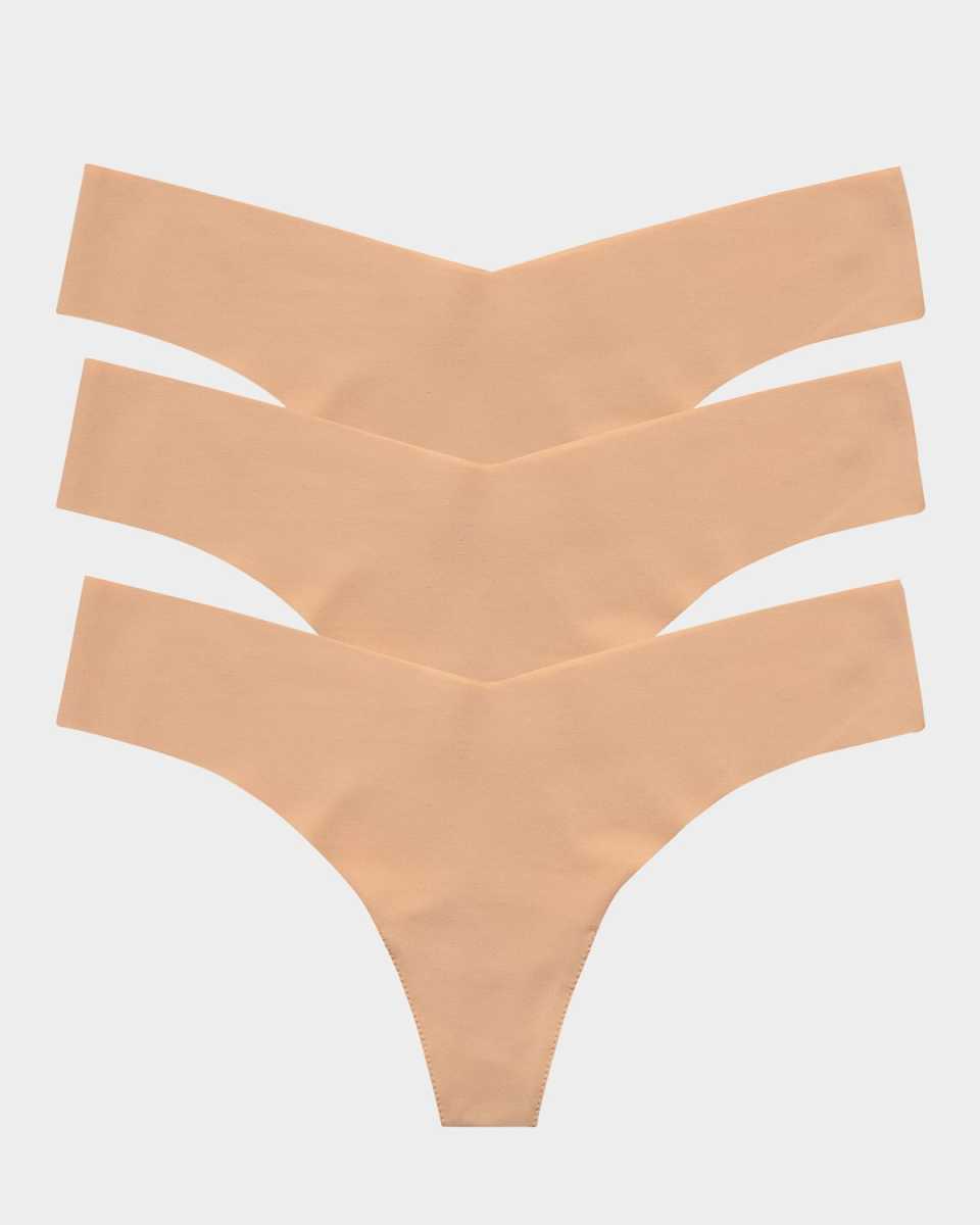 Classic Low-Rise Microfiber Thongs, Pack of 3